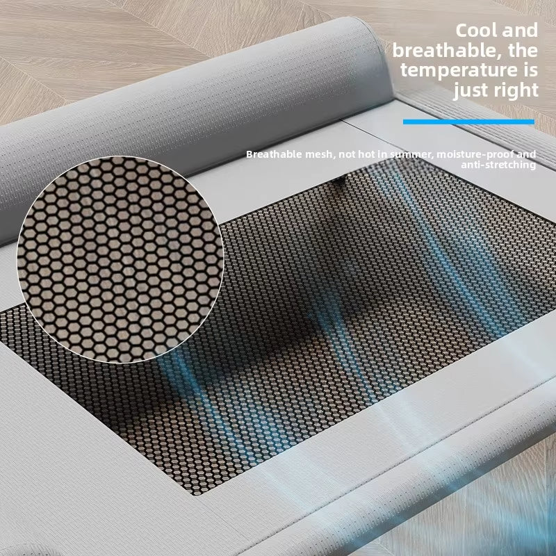 Cooling Elevated Dog Bed with Pillow & Ice Packs, Raised Outdoor Pet Cot for Medium & Large Dogs