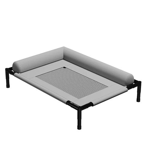 Cooling Elevated Dog Bed with Pillow & Ice Packs, Raised Outdoor Pet Cot for Medium & Large Dogs