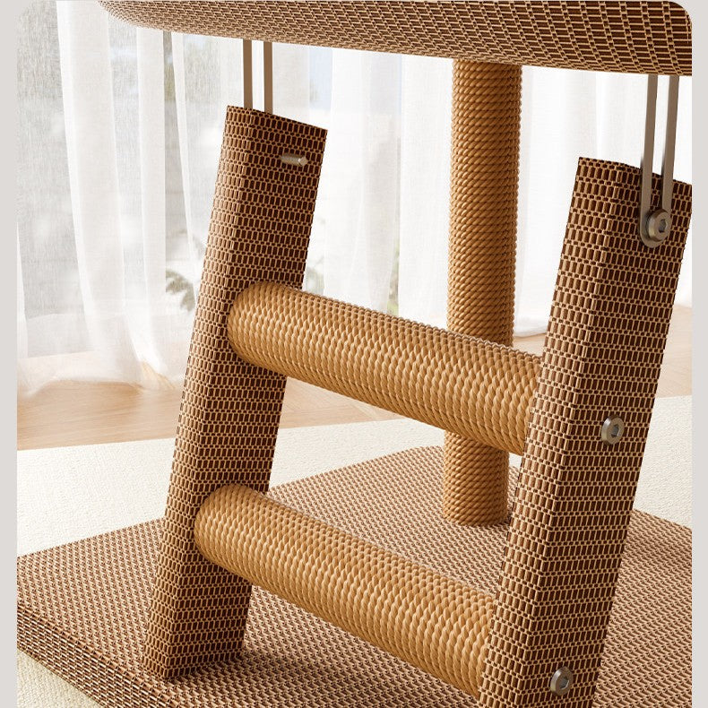 Cat Scratching Board Bed for Indoor Cats, Sisal Cat Lounger & Climbing Ramp, Self-Play Interactive Cat Toy for Bored Cats, Heavy Duty Scratcher for Large Fat Cats Sleeping and Scratching