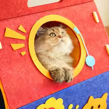 Portable Felt Cat Cave Bed with Handle – Cozy Indoor Cat House for Cats & Kittens
